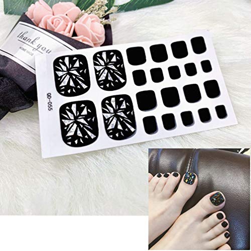 Frcolor nail sticker foot nail seal 3D design stick only manicure nail art sticker 12 piece set (mixed colors)