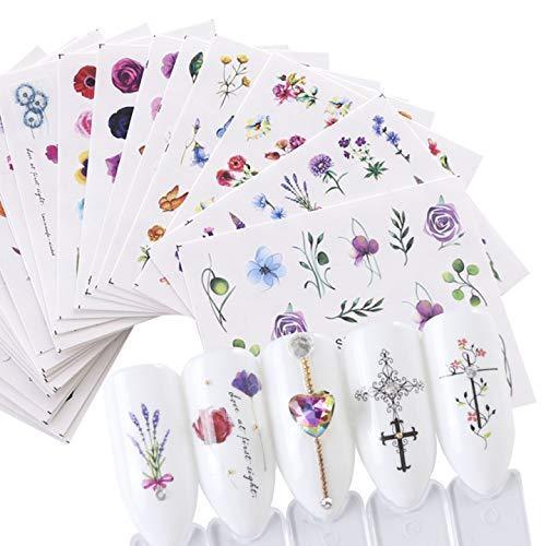 24 sheets Nyuhana Nail Art seal Hamizu manicure set women just stick decals water transfer stickers 3D, girl, Children's ultra-thin children nail sticker cute work or casual nail decoration 10046