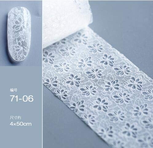 9 seal white nail foil lace white flowers in spring starry sky Neirudeko sticker nail art foil 50cm (01-09)