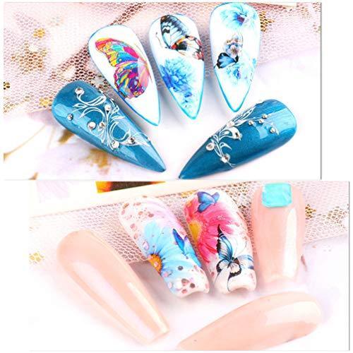 Frcolor nail seal butterfly nail sticker dry flower nail art seal stick only gel nail manicure sticker 30 piece set (mixed pattern)