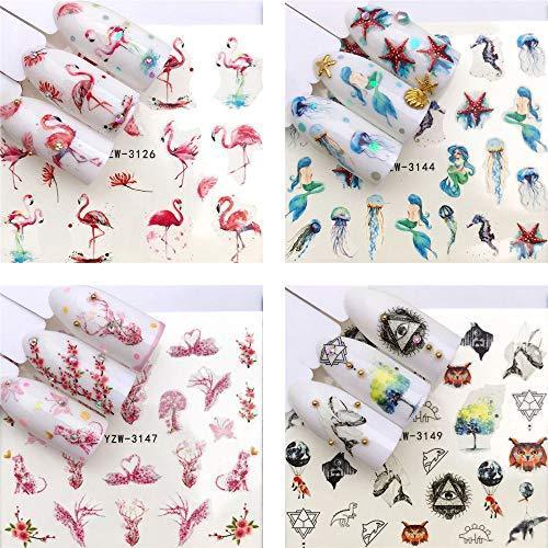 20 pieces Nail Art seal Hamizu decal water transfer sticker pasted animal owl dolphin sea animal Women, Girls, Children's ultra-thin children nail sticker cute work or casual nail decoration 10063