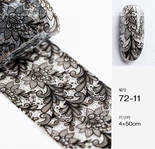 10 seal black nail foil lace black flower spring starry sky Neirudeko sticker nail art foil 50cm (11-20)