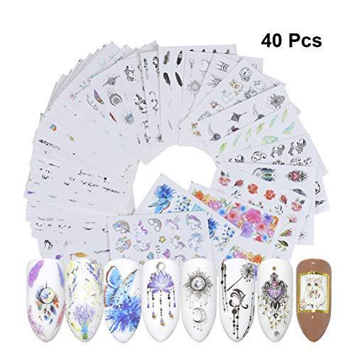 Manicure 40-sheet set just stick to Frcolor nail seal 3D nail sticker water nail foil design Nail Art seal claw