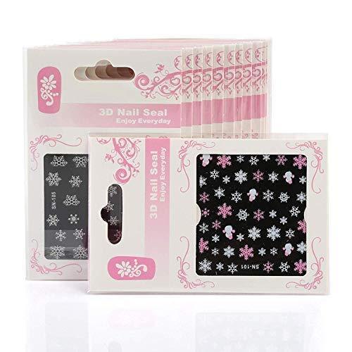 NALER nail seal Nail parts nail sticker snowflake star angel snow nail art seal ultra-thin type Lame 12 pieces purse