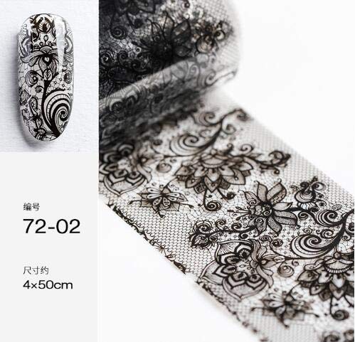 9 seal black nail foil lace black flower spring starry sky Neirudeko sticker nail art foil 50cm (01-09)