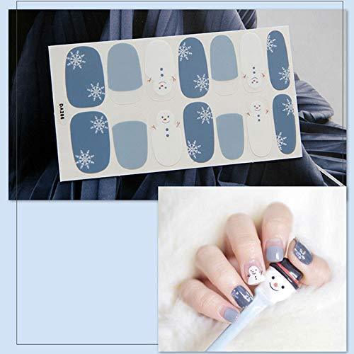 Nail sticker affixed only manicure nail art nail wrap nail accessories women ladies present gift cute popular fashionable senior nail seal -6 sheets Christmas style