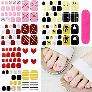 LATTCURE nail stickers foot "132 pieces / 6 pieces" nail seal gift cute popular only in the gel nail stick for stylish top feet with complete nail file