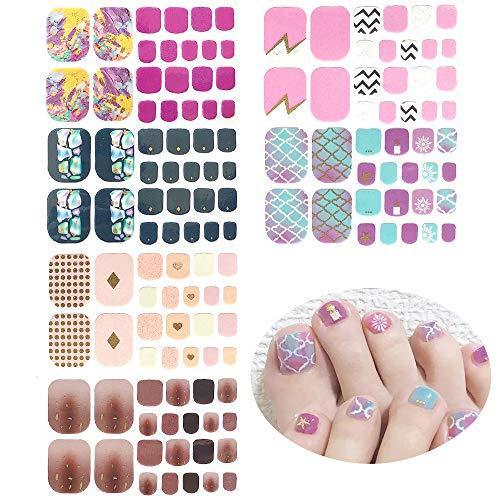 Nail seal foot LATTCURE nail sticker foot cute fashionable nail stick full cover type for the gel nail seal with a file only in the gel nail is finished! "132 pieces / 6 pieces"