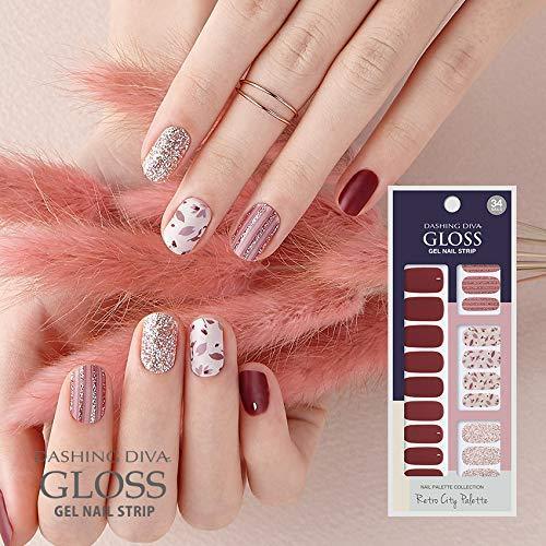 Dasshingude I Bas gloss gel nail strip DASHING DIVA Gloss Gel Nail Strip GVP87 -DURY + Original Gel nail seal Merlot Wine