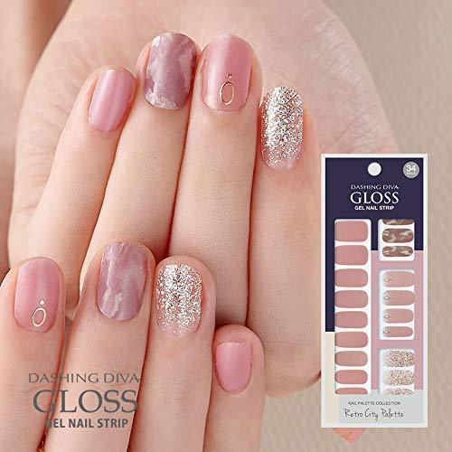 Dasshingude I Bas gloss gel nail strip DASHING DIVA Gloss Gel Nail Strip GVP84 -DURY + Original Gel nail seal Rose Milk Tea