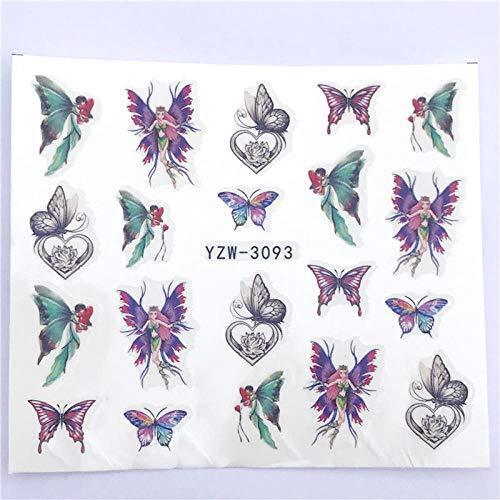 SUKTI & XIAO nail sticker 1 piece hot nail sticker black butterfly notebook Beauty water transfer Stamping Nail Art Tips Nail interior manicure, Yzw-3083