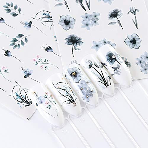 Seal copy nail nail parts Nail Art Nail Deco peeled off in the 24-sheet set flowers colorful water nail seal Nail sealing gel nails nail sticker embedded easy to water