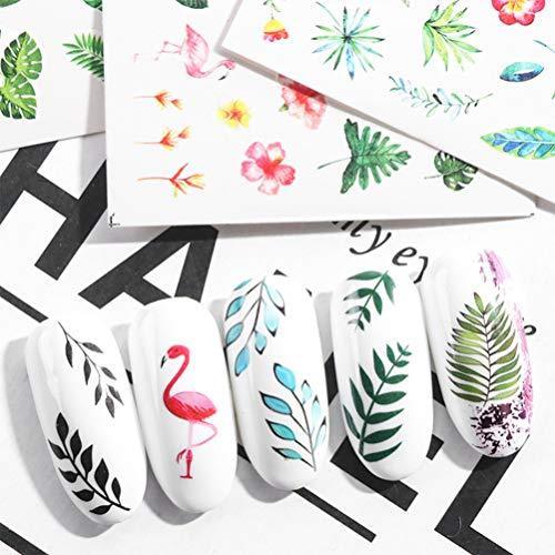 Frcolor nail seal watercolor-like nail sticker leaves and flower design nail art seal self-adhesive nail polish decorated 29-sheet set (mixed colors)