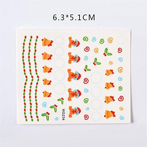 Random par Tan nail parts nail art embedded in the 45-sheet set Christmas theme Water sticker gel nail