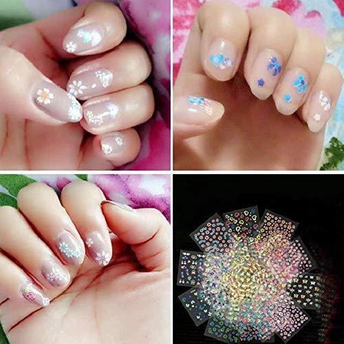 90 sheets nail art seal floral nail sticker 3D nail seal cute mixed floral nail seal popular girl, child ultra-thin nail sticker tweezers with a single