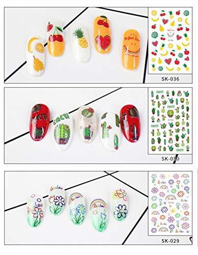 14-sheet set Ins popular cute nail seal children adult nail sticker green materials flower / strawberry / fruit / rainbow, etc.