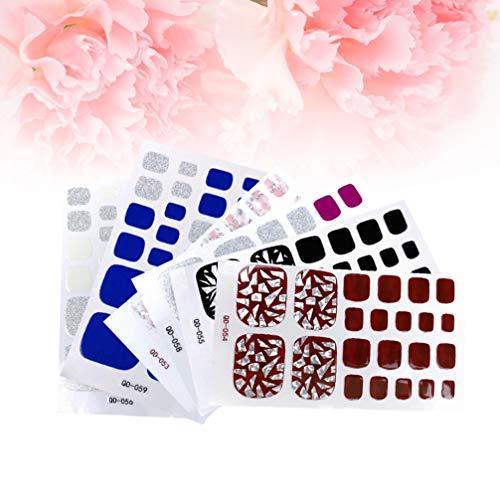 Frcolor nail sticker foot nail seal 3D design stick only manicure nail art sticker 12 piece set (mixed colors)