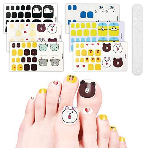 Nail sticker only manicure nail art nail wrap nail accessories women ladies present gift cute popular fashionable senior nail seal -6 sheets stick toenail