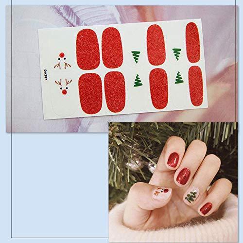 Nail sticker affixed only manicure nail art nail wrap nail accessories women ladies present gift cute popular fashionable senior nail seal -6 sheets Christmas style