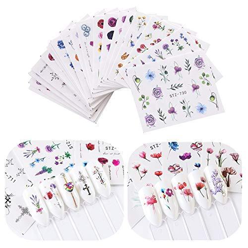 48-sheet set floral Nail Art seal 3D colorful flower nail sticker flower pattern nail seal sticker Deco Nail Art Decoration