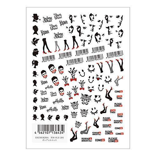 TSUMEKIRA (Tsumekira) nail seal pop silhouette NM-SLE-201 1 sheet multi-color