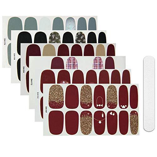 Set six manicure just put nail seal Nail Art nail sticker nail accessories women simple ladies present gift cute popular fashionable senior (j)