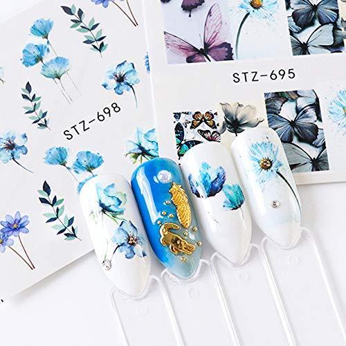 24-sheet set dried flowers flower nail seal water Nail sealing gel nail self nail resin summer nail seal pink flamingo pink seal