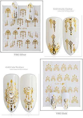 Kingsie nail seal 30 sheets set water seal Gold Silver natural scenery Manicure Nail Art Decoration