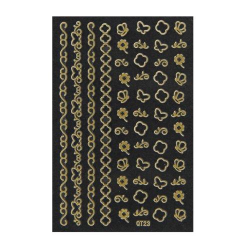 Nail seal 3D nail sheet fashion nail metallic seal 23 (nail products)