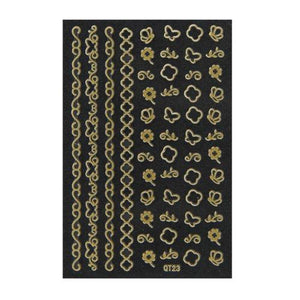 Nail seal 3D nail sheet fashion nail metallic seal 23 (nail products)