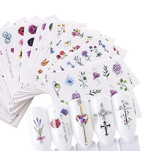 48-sheet set floral Nail Art seal 3D colorful flower nail sticker flower pattern nail seal sticker Deco Nail Art Decoration