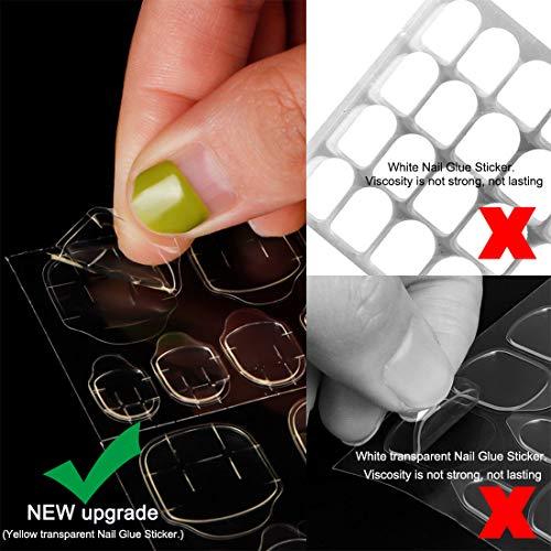 LIARTY 10 sheets nail adhesive jelly double-sided adhesive nail art stickers self-adhesive nail polish both sides gel transparent (240pcs)
