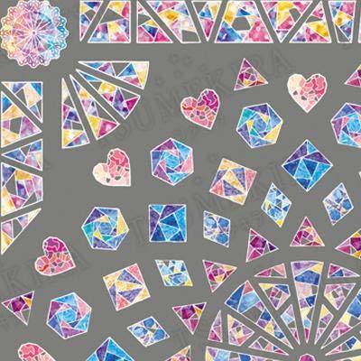 TSUMEKIRA (Tsumekira) one nail seal stained glass white NN-STG-101 multi-color