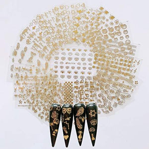 20 pieces Nail Art seal stuck Golden shell eye palm tree cross feather design women's, girl, children's ultra-thin children nail sticker cute work or casual nail decoration 10076