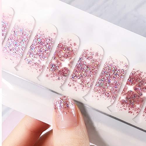 HuangHM stick only color regardless of the special design Nail Sticker Art lap lame gradient crystal best for everyday use season of manicure damage not thin lame 100% Gel Polish gel nail seal Japanese designers