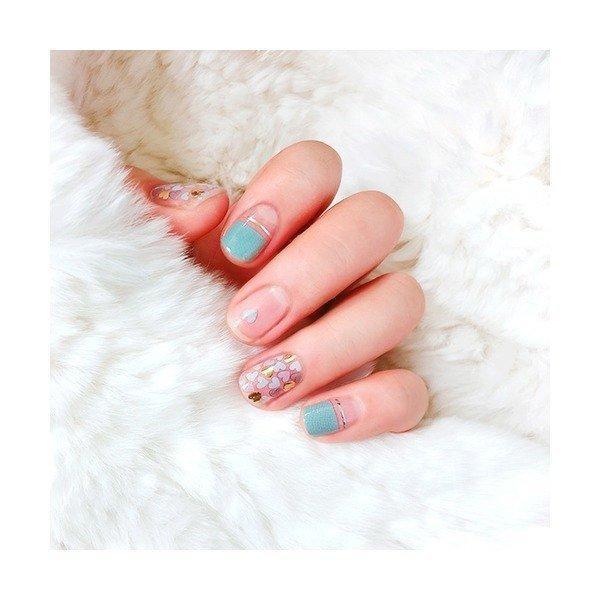 [Art Box] here line gel nail sticker 123 sky-blue balloons