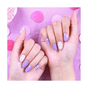 [Art Box] here line gel nail sticker 156. Check Purple