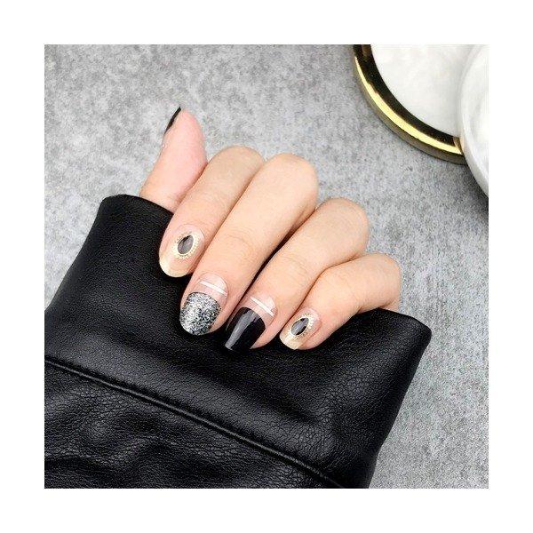 [Art Box] here line gel nail sticker 173 chic black