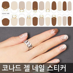 [Conrad] Conrad gel nail sticker N09 Nudi Heart Brown