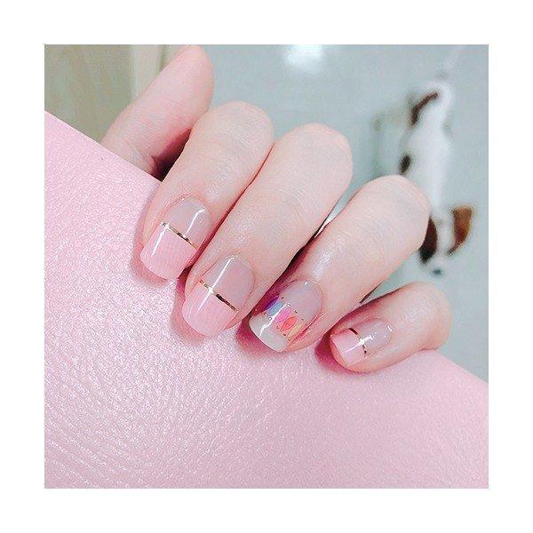 [Art Box] here line gel nail sticker 137 Love sequins