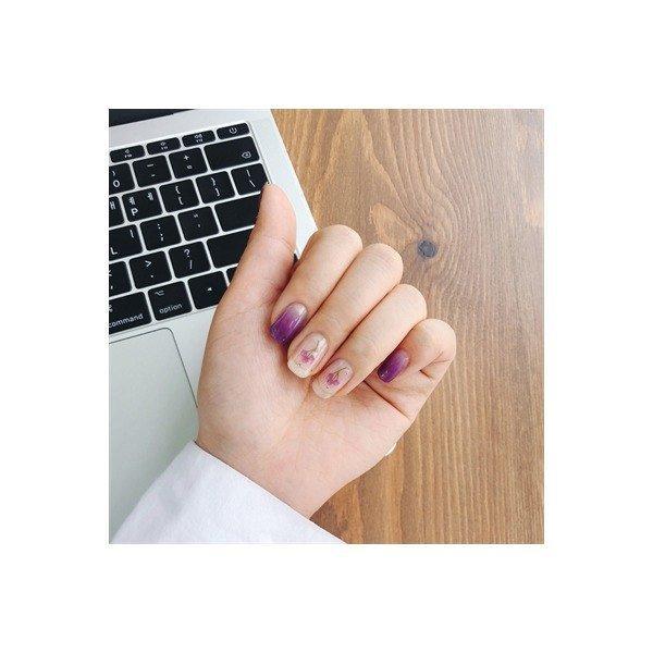 [Art Box] here line gel nail sticker 133 grape sparkling