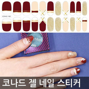 [Conrad] Conrad gel nail sticker N21 Gold Red Brown