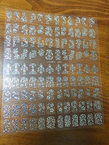 Nail sticker 1 sheet 108 sheets / Nail seal / nail foils / nail art tape / Decoration / gel nails (silver)