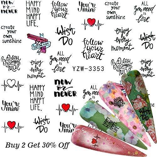 CLSMD 2020 years 1 sheet nail sticker butterfly / flower / leaf summer of colorful water transfer nail jewelry UV Gel Polish DIY decals (color: YZW 3346)