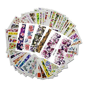 PNBHD 1 set summer of colorful Silder butterfly nail art sticker water mark colorful tips Nail Sticker Manicure tool design (color: STZ352 391 40Pcs)