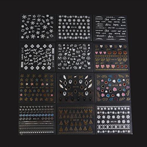 RUIMIO nail seal 3D design 30-sheet set simple Christmas Snowflake Heart cat star snowman ribbon