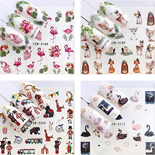 20 pieces Nail Art seal Hamizu decal water transfer sticker pasted animal owl dolphin sea animal Women, Girls, Children's ultra-thin children nail sticker cute work or casual nail decoration 10063