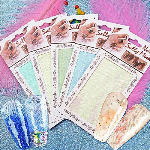 [10 species containing] 3D mesh nail sticker net line seal 3D Nail Art Metal Sticker Nail seal holo-adhesive silk foil Nail Art Decoration decals glitter transfer foil DIY sticker manicure tips decals Poland tips