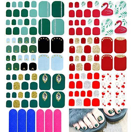 LATTCURE nail stickers foot "132 pieces / 6 pieces," only with a foot nail seal Nail Art native nail decoration gift cute popular fashionable top nail file put nail seal foot