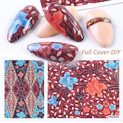 45 pieces Nail Art seal Hamizu decal water transfer sticker pasted abstract art style Women, Girls, Children's ultra-thin children nail sticker cute work or casual nail decoration 10081